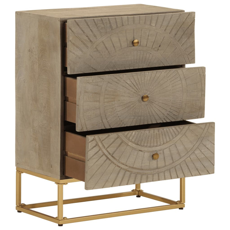 Chest of Drawers 55x30x76 cm Solid Wood Mango and Iron