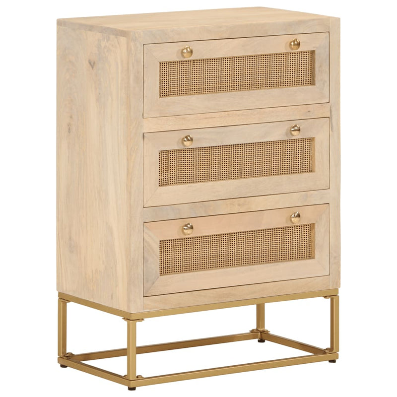 Chest of Drawers 55x30x76 cm Solid Wood Mango and Iron