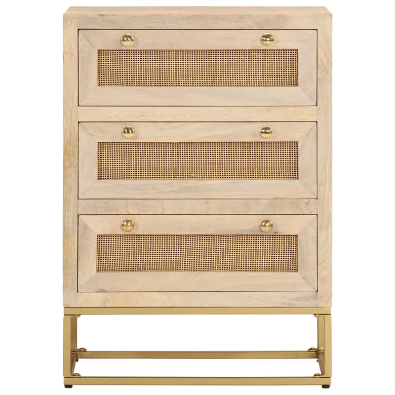 Chest of Drawers 55x30x76 cm Solid Wood Mango and Iron