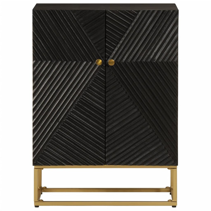 Sideboard Black 55x30x76 cm Solid Wood Mango and Iron