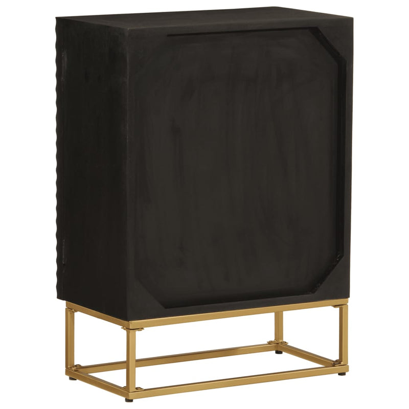 Sideboard Black 55x30x76 cm Solid Wood Mango and Iron