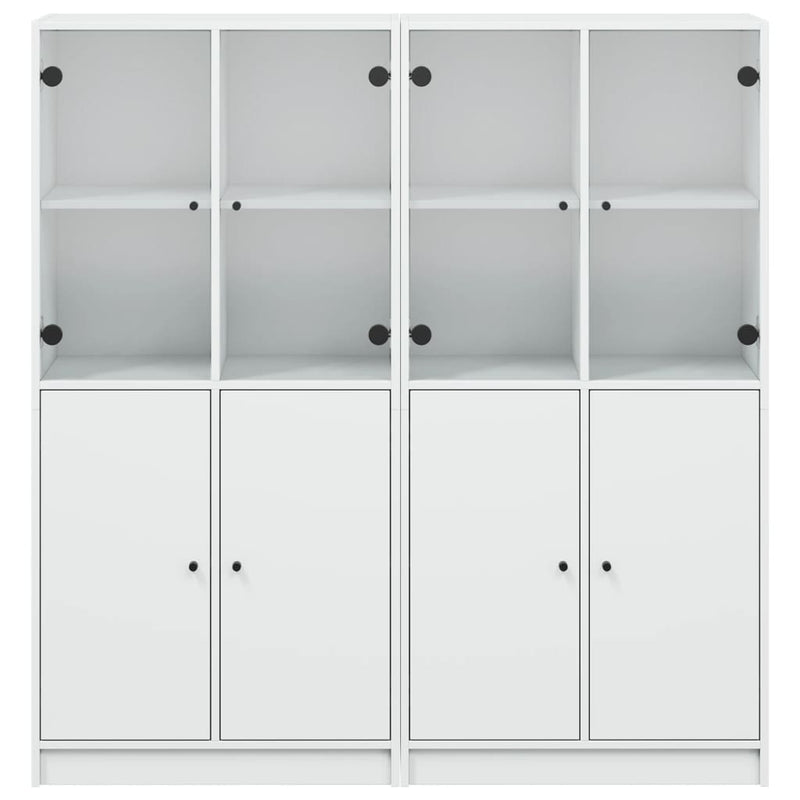 Bookcase with Doors White 136x37x142 cm Engineered Wood