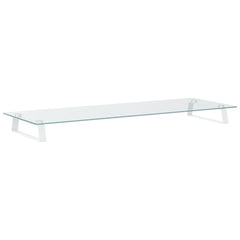 vidaXL Monitor Stand White 100x35x8 cm Tempered Glass and Metal 2