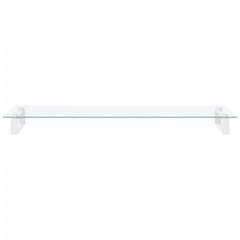 vidaXL Monitor Stand White 100x35x8 cm Tempered Glass and Metal 3