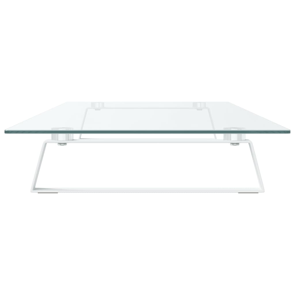 vidaXL Monitor Stand White 100x35x8 cm Tempered Glass and Metal 5