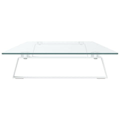 vidaXL Monitor Stand White 100x35x8 cm Tempered Glass and Metal 5