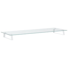 vidaXL Monitor Stand White 100x35x8 cm Tempered Glass and Metal 4