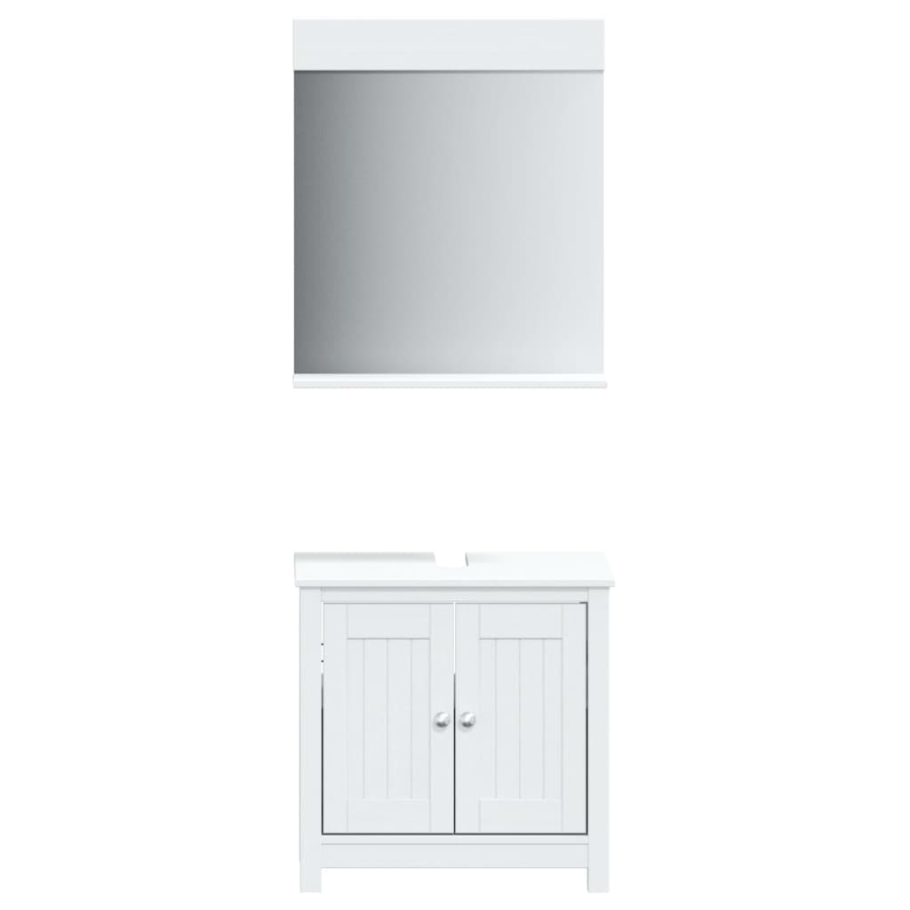 Bathroom Furniture Set "BERG" Solid Wood Pine White Depth 34 cm 60 cm 59 cm 2