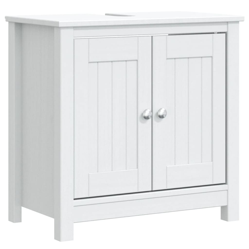 Bathroom Furniture BERG Solid Wood Pine White