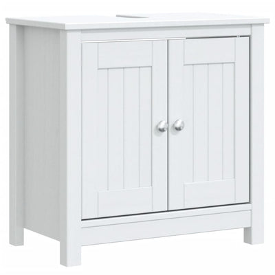 3 Piece Bathroom Furniture Set BERG White Solid Wood Pine