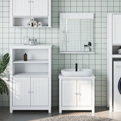 Bathroom Furniture Set "BERG" Solid Wood Pine White Depth 34 cm 69.5 cm 110 cm 3