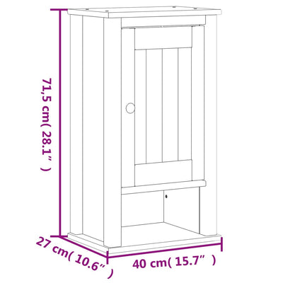 3 Piece Bathroom Furniture Set BERG White Solid Wood Pine