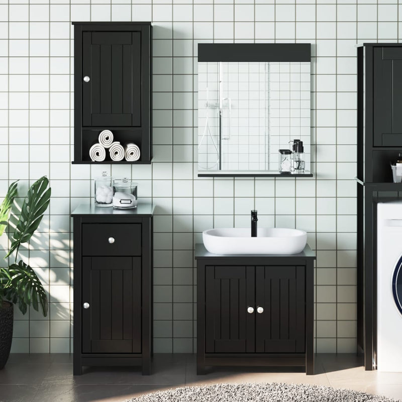 Conjunto de muebles de baño de 3 piezas BERG de madera maciza de pino negro