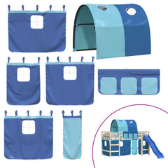 vidaXL Curtains for Loft Bed with Tunnel Blue Polyester 2