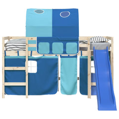 vidaXL Curtains for Loft Bed with Tunnel Blue Polyester 5