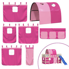 vidaXL Curtains for Loft Bed with Tunnel Pink Polyester 2