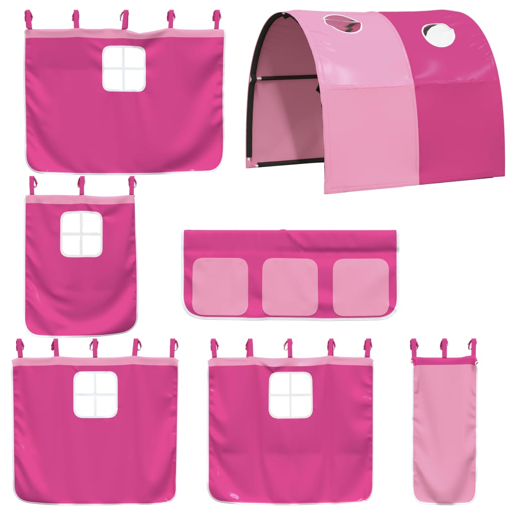 vidaXL Curtains for Loft Bed with Tunnel Pink Polyester 3