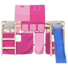 vidaXL Curtains for Loft Bed with Tunnel Pink Polyester 5