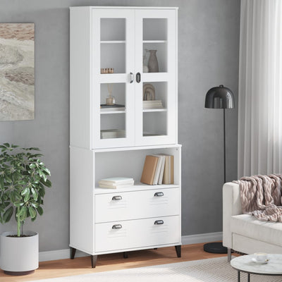 Highboard VIKEN White 80x40x200 cm Solid Wood Pine