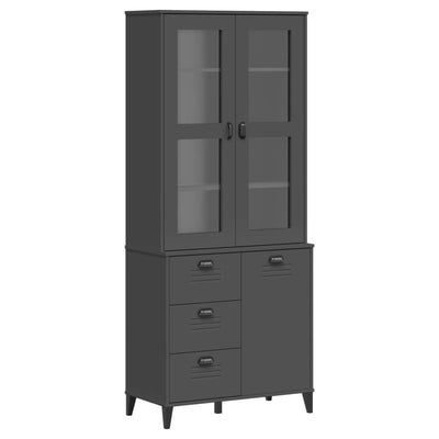 Highboard VIKEN Anthracite Grey 80x40x190 cm Solid Wood Pine