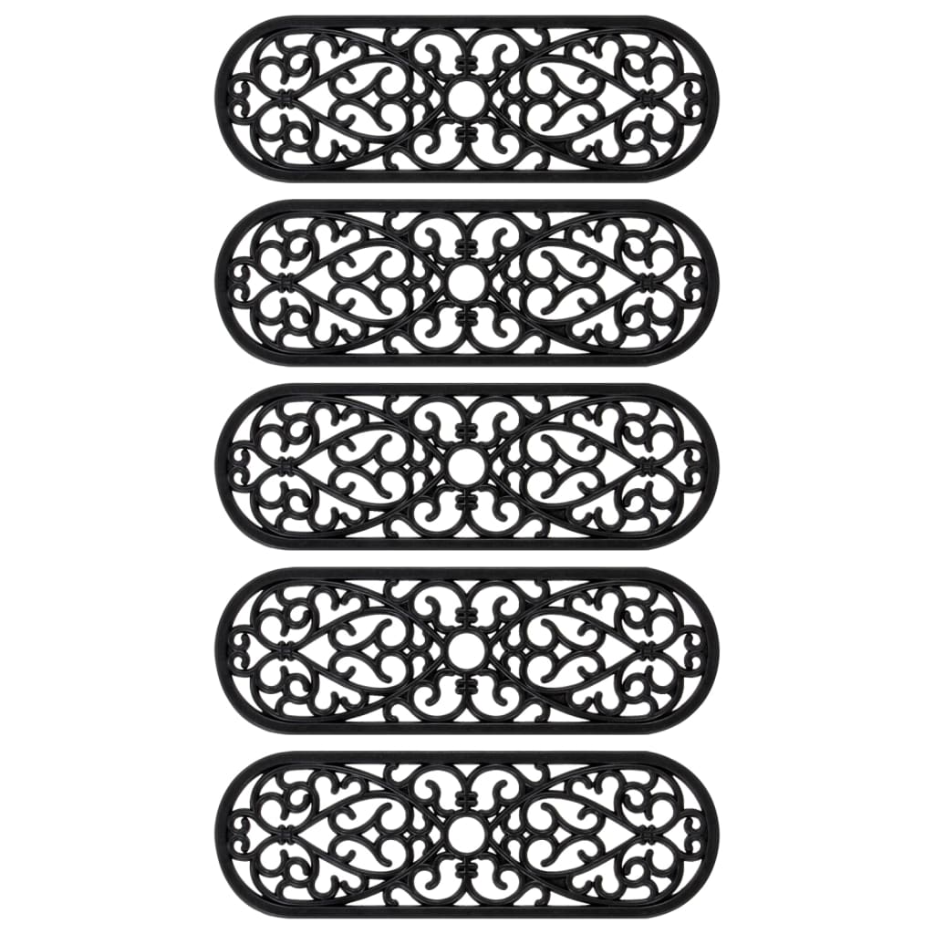 vidaXL Stair Treads 5 pcs 25x75 cm Rubber 3