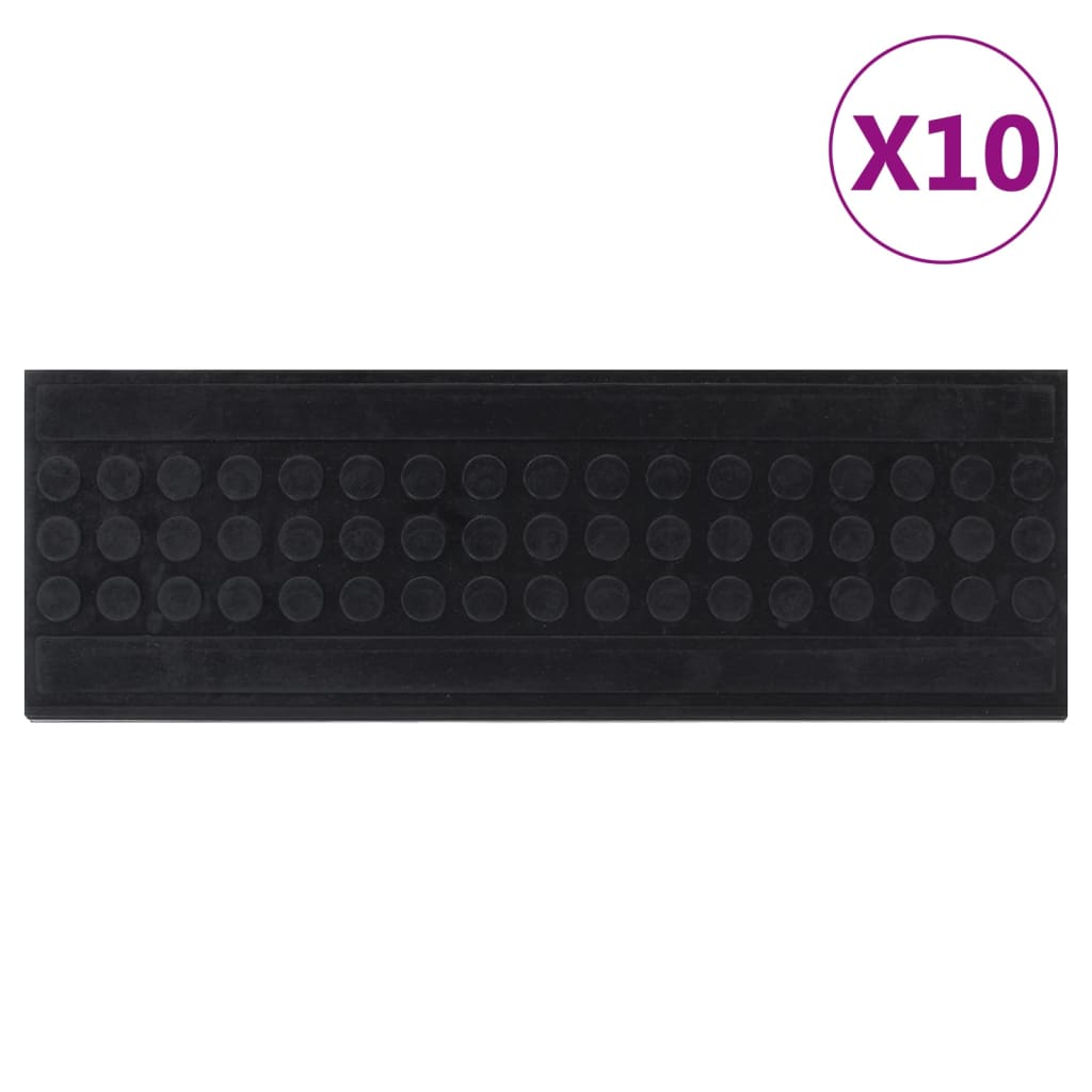 vidaXL Stair Treads 10 pcs 25x75 cm Rubber 1