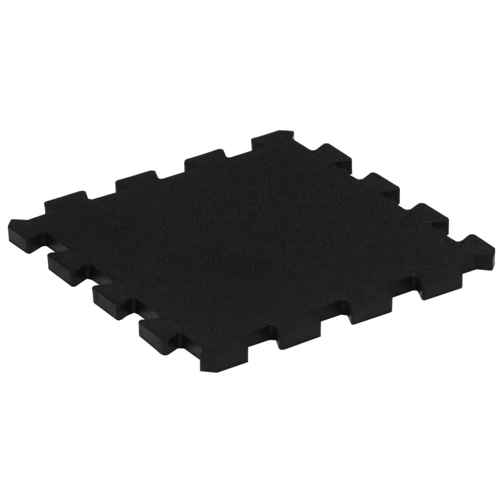 vidaXL Rubber Floor Tiles 9 pcs Black 16 mm 30x30 cm 4