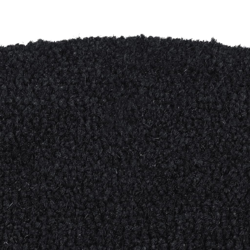 Door Mat Black Half Round 50x80 cm Tufted Coir