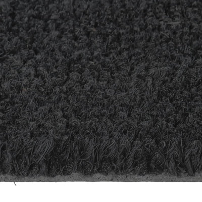 Door Mat Black Half Round 50x80 cm Tufted Coir