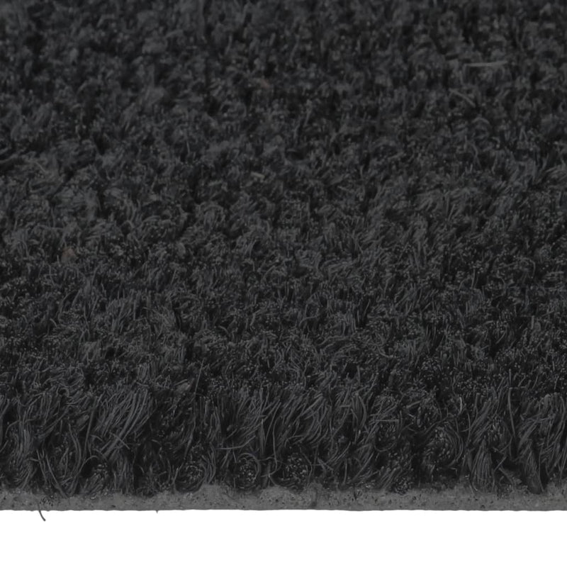 Door Mat Black Half Round 50x80 cm Tufted Coir