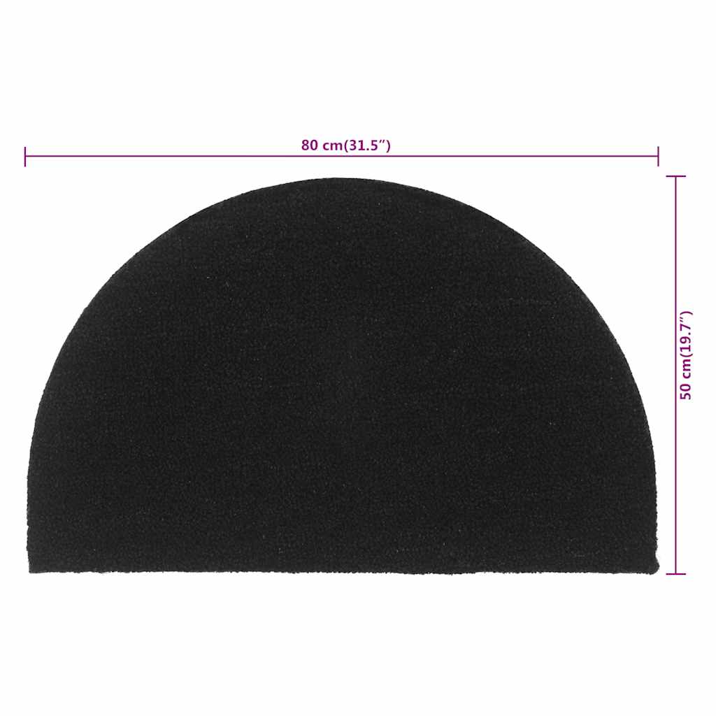 vidaXL Door Mat Black Half Round 50x80 cm Tufted Coir 6