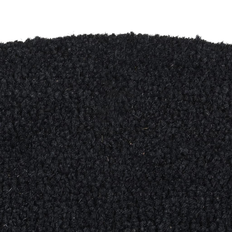 Door Mat Black Half Round 60x90 cm Tufted Coir