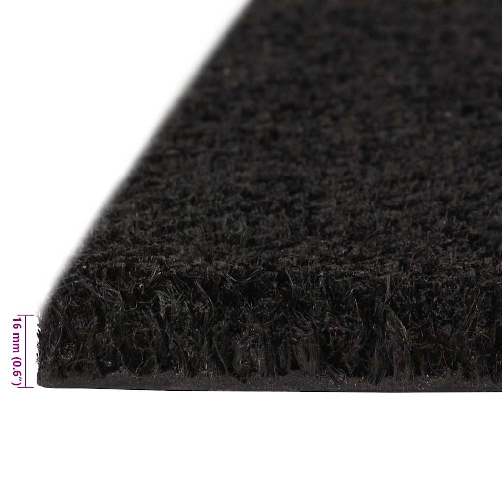 vidaXL Door Mat Black 80x100 cm Tufted Coir 6