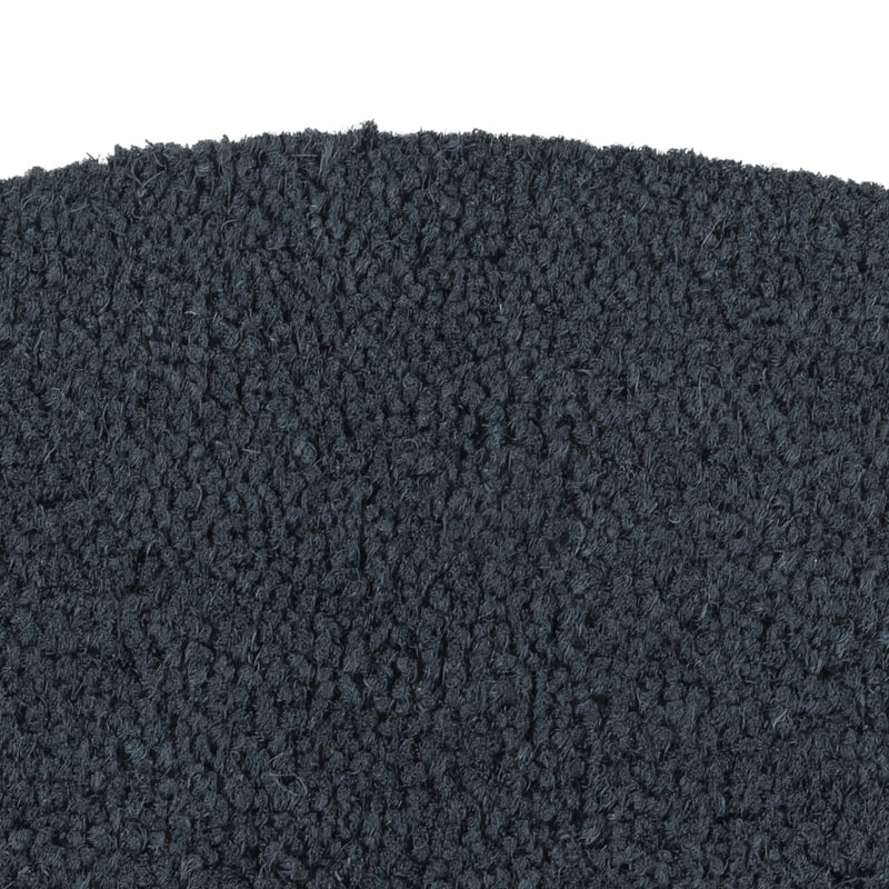 Door Mat Dark Grey Half Round 60x90 cm Tufted Coir