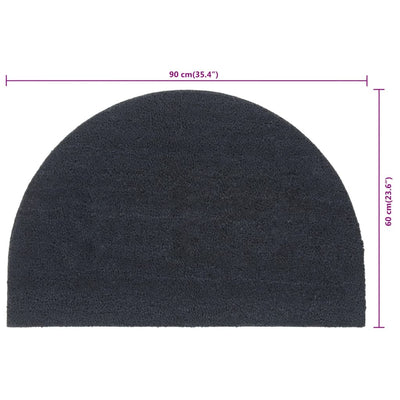 Door Mat Dark Grey Half Round 60x90 cm Tufted Coir