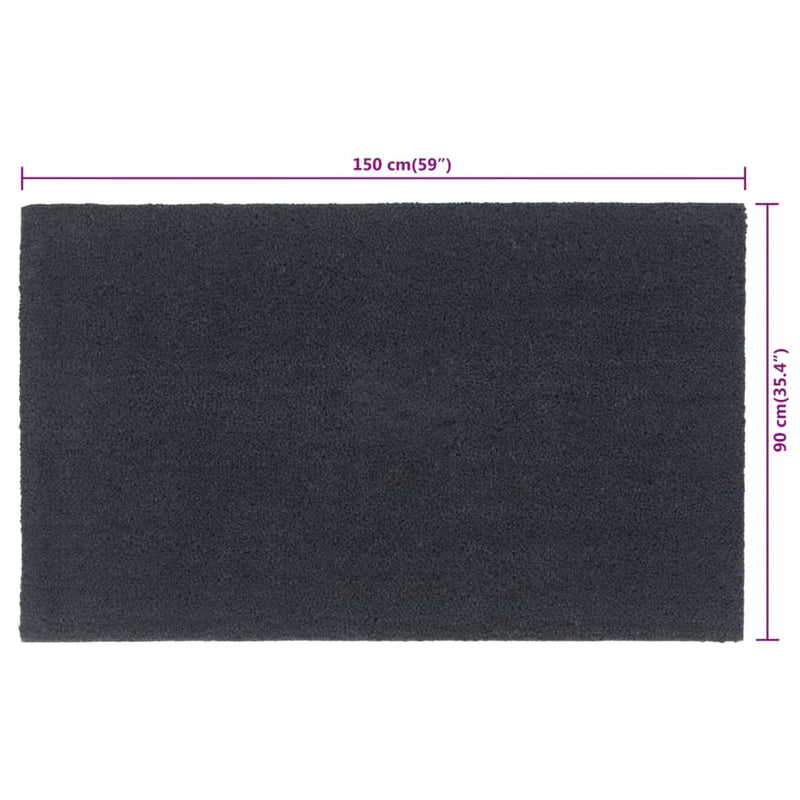 Door Mat Dark Grey 90x150 cm Tufted Coir