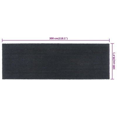 Door Mat Dark Grey 100x300 cm Tufted Coir