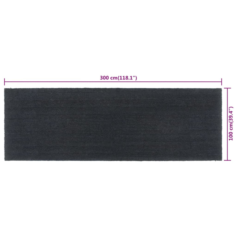 Door Mat Dark Grey 100x300 cm Tufted Coir