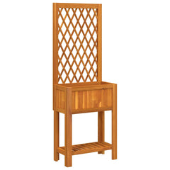 vidaXL Planter with Trellis and Shelf 55x29,5x152 cm Solid Wood Acacia 2