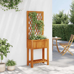 vidaXL Planter with Trellis and Shelf 55x29,5x152 cm Solid Wood Acacia 3