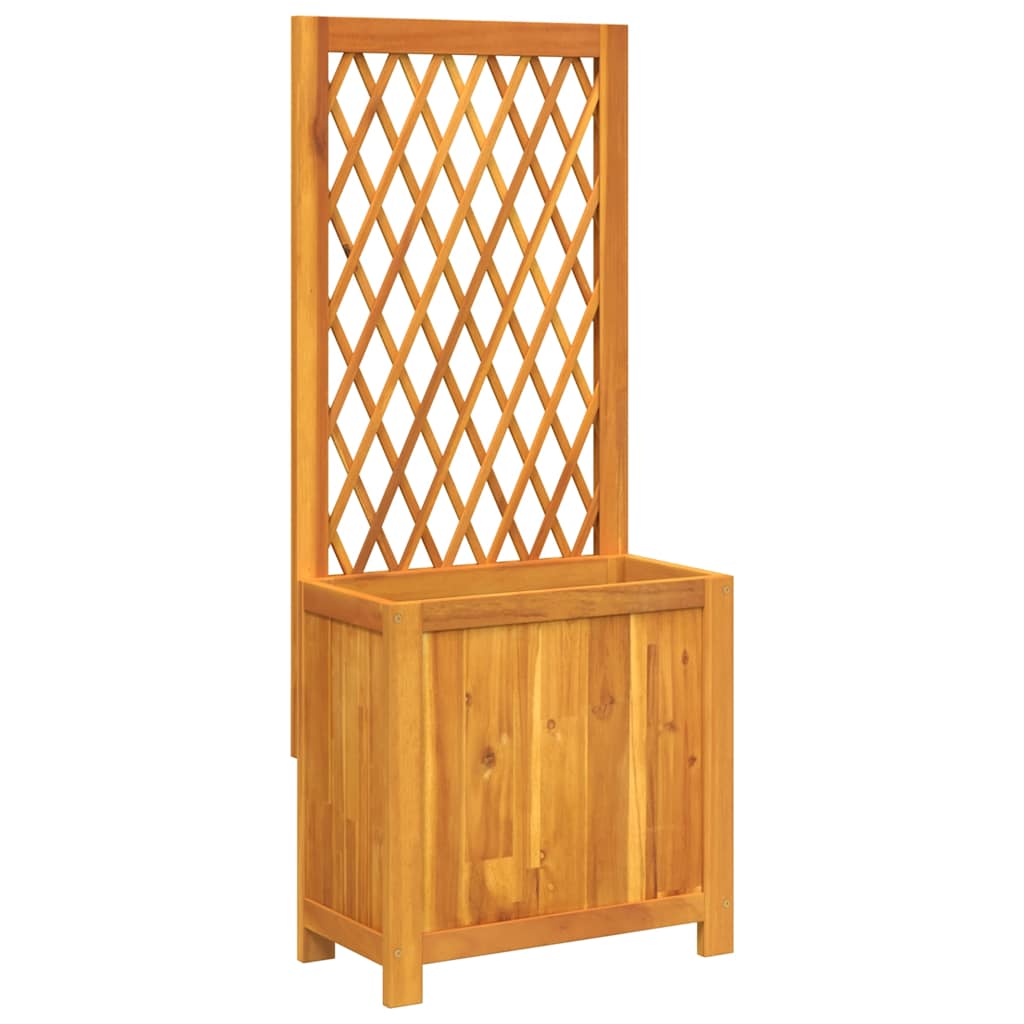 vidaXL Planter with Trellis 55x29,5x132 cm Solid Wood Acacia 2