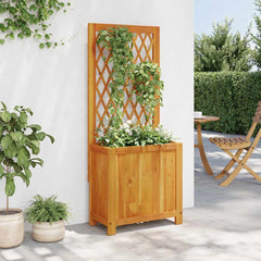 vidaXL Planter with Trellis 55x29,5x132 cm Solid Wood Acacia 3