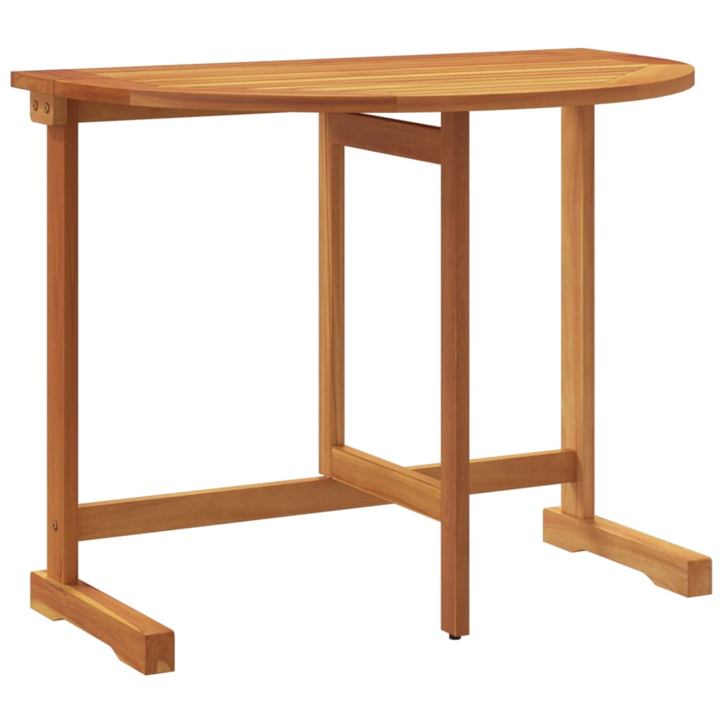 Folding Balcony Table 90x60x72 cm Solid Wood Acacia Half round