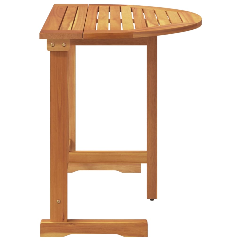 Folding Balcony Table 90x60x72 cm Solid Wood Acacia Half round