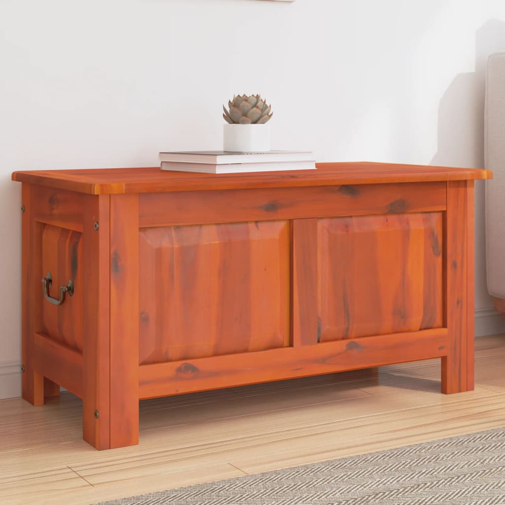 Storage Chest with Lid Solid Wood Acacia Brown 90 cm 47 cm 45 cm