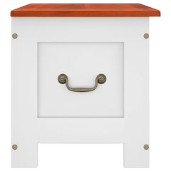 vidaXL Storage Chest with Lid Brown and White Solid Wood Acacia 5