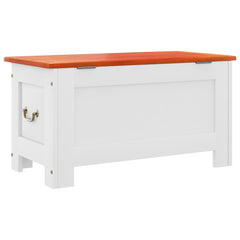 vidaXL Storage Chest with Lid Brown and White Solid Wood Acacia 6