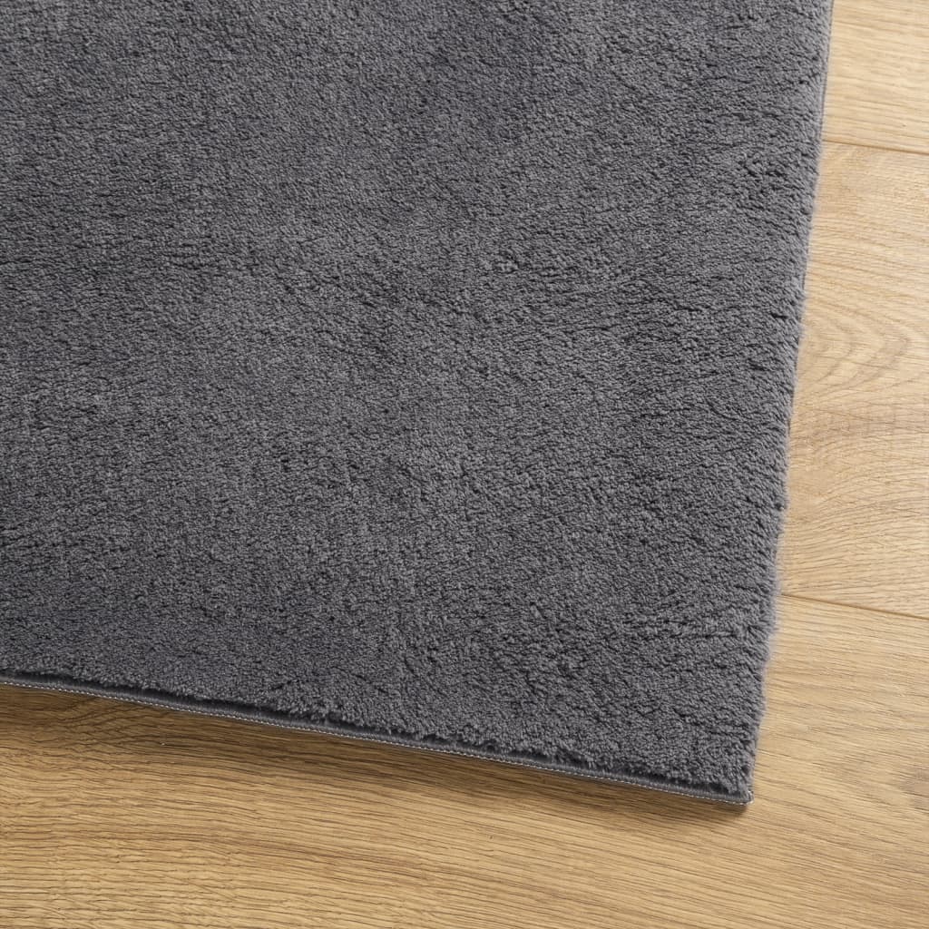 vidaXL Rug HUARTE Short Pile Soft and Washable Anthracite 80x150 cm 4