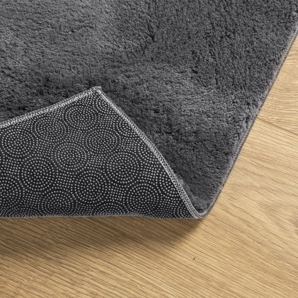 vidaXL Rug HUARTE Short Pile Soft and Washable Anthracite 80x150 cm 5