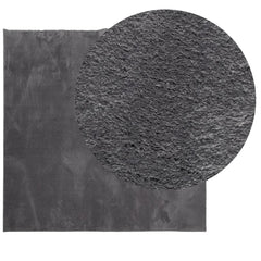 vidaXL Rug HUARTE Short Pile Soft and Washable Anthracite 120x120 cm 3